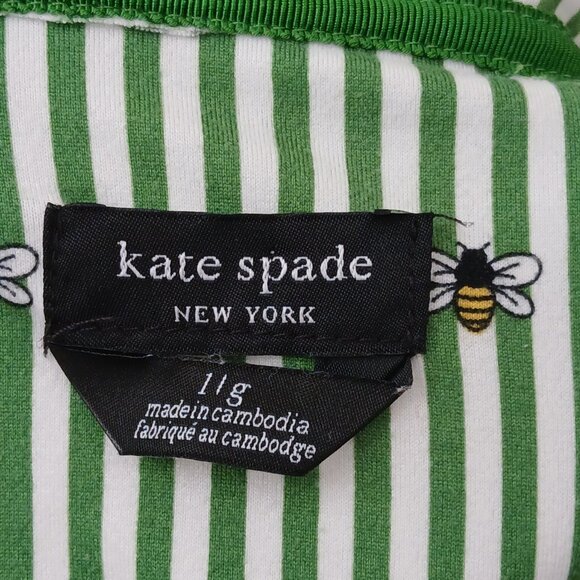 Kate Spade Green Striped Pajama Set Size Large - Picture 7 of 8